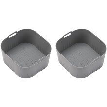 Pack of 2 Reusable Nonstick Heat Resistant Air Fryer Silicone Liners for Basket and Bowl