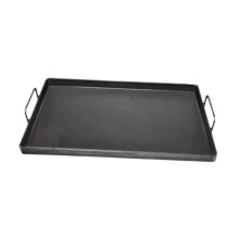 Iron Griddle Pan 45x32cm Flat BBQ Plate for Gas Grill, Nonstick Surface and Even Heat Distribution