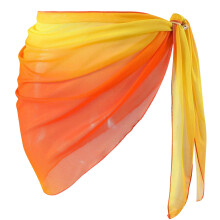 Soft Beach Butt Wrap Skirt For Women Polyester Coverup-Yellow L