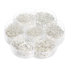 1450 Stuks Ronde Diameter 2-10 mm Hoepels Oorbel Draden Connectoren Gesloten Ringen voor Doe-Het-Zelf Sieraden Maken Accessoires - Zilver