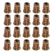 20 pieces M6x 15mm hexagon socket screw thread insert nut for wood