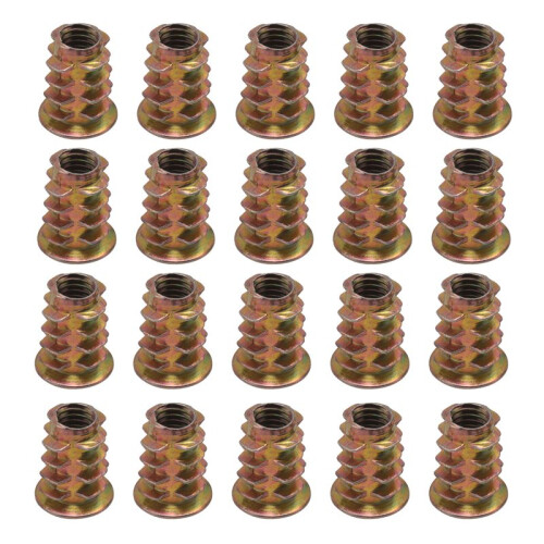 20 pieces M6x 15mm hexagon socket screw thread insert nut for wood