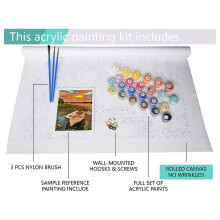 Adult Paint By Number Kits Canvas 16X20 Inch DIY Acrylic Painting Kit for Kids & Adults Beginner - Lakeside Boat