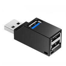 Splitter USB 3.0 z Jednym na Trzy, Odpowiedni do Laptopa PC Szybki Odczyt Dysku U, Czarny