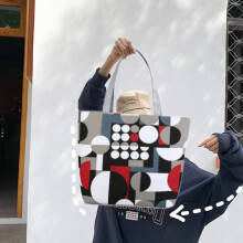Sac à Main en Toile de Style Ethnique pour Femmes Fourre-Tout Femme Sac à Provisions Capacité Sacs à Main à BandoulièRe RéUtilisables-A