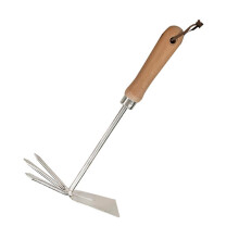 Ergonomic Garden Hoe and Hand Cultivator Tool, Dual‑Head Stainless Blade for Flower Beds and Yard