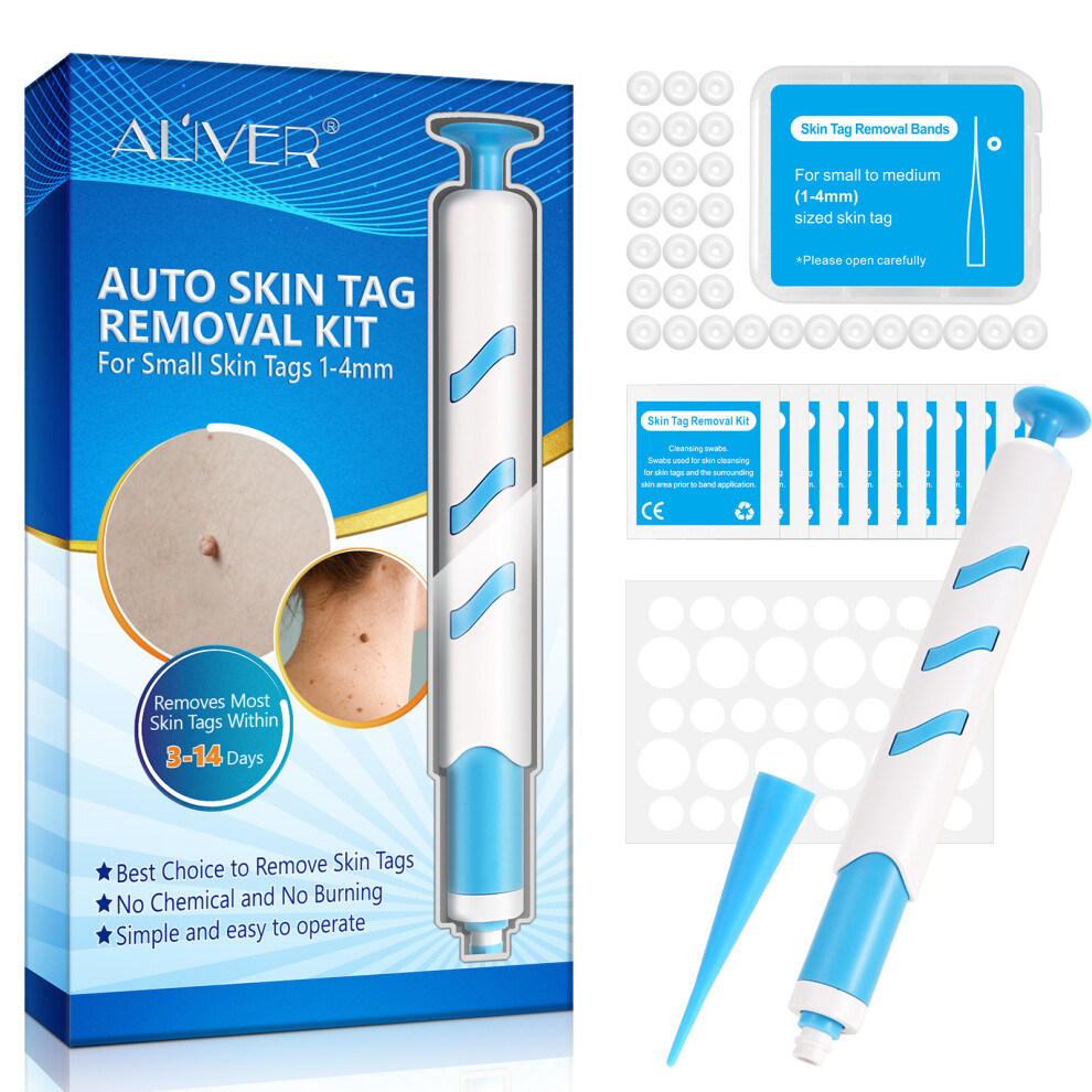 Al'iver Skin Tag Removal Kit Natural Painless Auto Micro Bands Skin Tag Remover Device