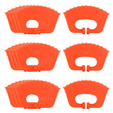 15 Pack Calf Weaner Nose Ring Set for Cattle, Visibility Orange, Nursing Deterrent Design