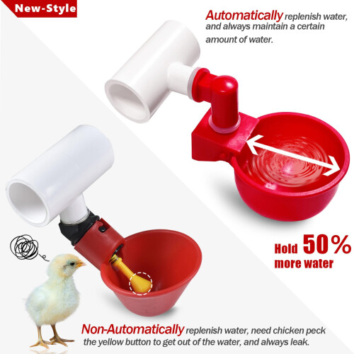 Automatic Chicken Waterer Kit for Poultry, Durable Leak‑Resistant PVC Chicken Water Cups 8 Pack 2