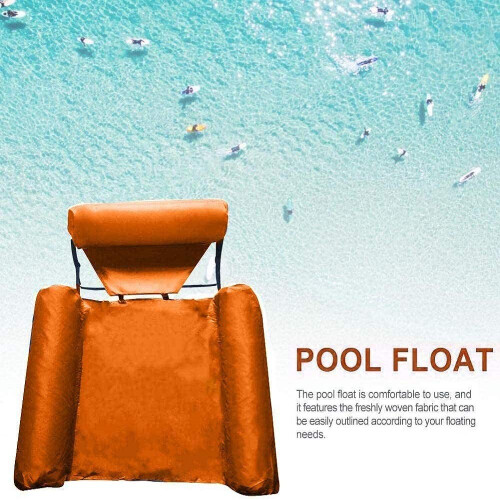 Inflatable Pool Hammock Float for Adults, Comfortable Lounge Chair for Pool or Beach, Orange 1 Pack 1