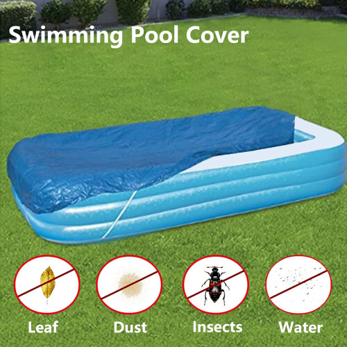 Waterproof Dustproof Rectangular Pool Cover 118x79in for Above Ground Inflatable Pools Reusable Easy Remove Design 1