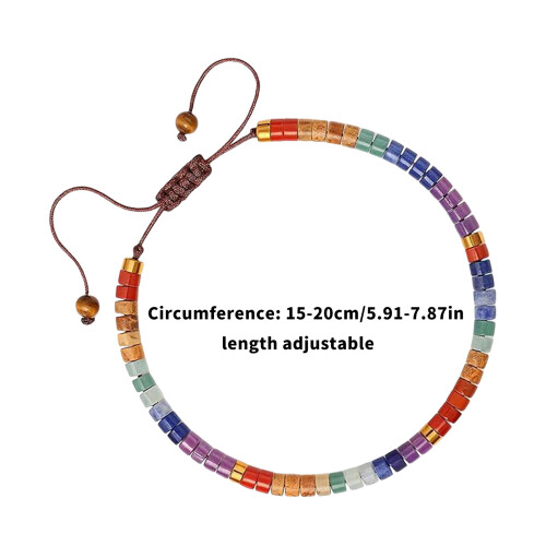 Natural Stone Beaded Bracelet Handwoven with Multicolor Crystals 1