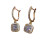 Boucles d'oreilles carrées à la mode, ensemble de zircones-Or 1
