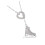 Vibranting Skating Shoe Pendant Necklace-white diamond1 1