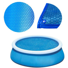 16 Mil Round Solar Pool Cover for Above Ground Pools, Heat Retention Design with Windproof Grommets