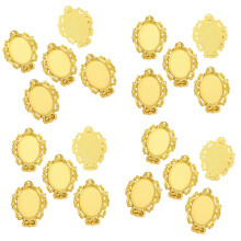 User Friendly Alloy Oval Pendant Base for Jewelry Making-Gold