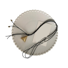Elegant Modern Cold Triangle Pendant Necklace-Gold-color