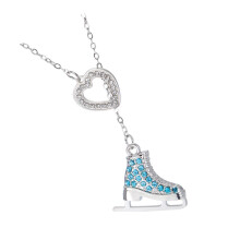 Modische Schlittschuh-Halskette von Candy Hues-blauer Diamant1