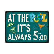 Funny Swimming Pool Rules Sign 7.8x11.8 Durable Metal Pool Decor for Patio or Pool House Outdoor