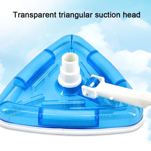 Triangular Pool Vacuum Head with Brush for Corner Precision Cleaning and Above Ground Pools Blue 2