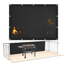 Fireproof BBQ Grill Mat 3x10 ft, 500F Heat Resistant Non‑Slip Waterproof Pad for Deck and Patio