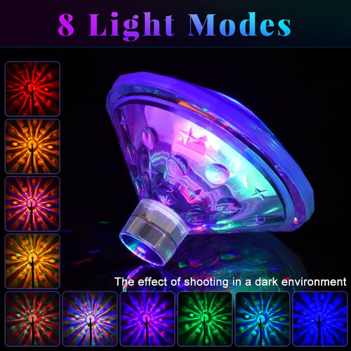 Floating Pool Light with 8 Lighting Modes, Waterproof ColorChanging LED for Pool Pond Garden Party (1pcs) 2