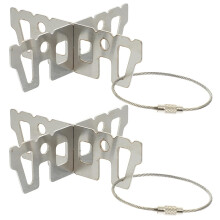 2pcs Camping Stove Stand Stainless Steel Foldable Support for Picnic BBQ Travel Cooking