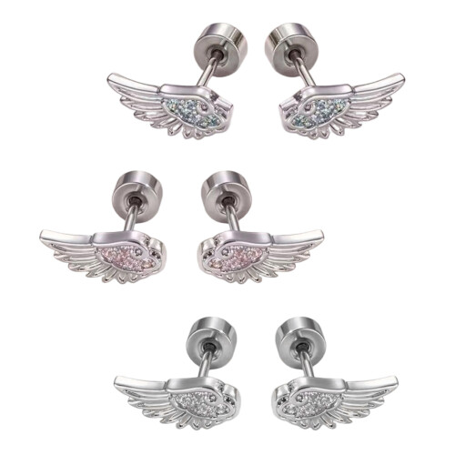 Boucle d'oreille en forme d'aile Unique-Ensemble de trois pièces