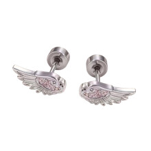 Exclusive Wing Ear Piercing for Mixed and Matching Outfits-Pink