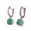 Square Zircon Earrings for Special Occasions Like-Green 1