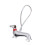 Soft Touch Dog Shaped Designs Key Holder Charm Accessory-Silver 1