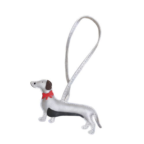 Soft Touch Dog Shaped Designs Key Holder Charm Accessory-Silver