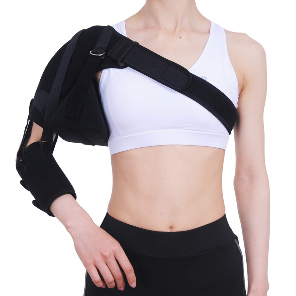 Arm Sling Shoulder Brace with Stabilizer, 2in1 Adjustable Rotator Cuff Support for Stroke Recovery