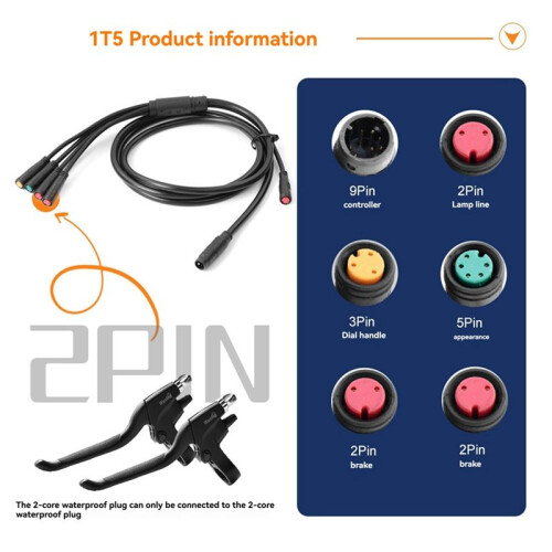 Electric Bicycle Controller with 1T5 Light Wire KT-15A Waterproof Sine Wave Controller Essential E-Bike Accessory 2
