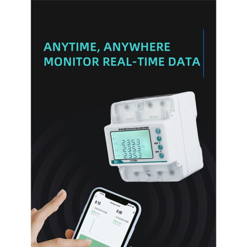 3 Phase 4 Wire 100A Tuya WiFi  Bi-Directional  Power KWh Meter over Under Voltage Protector over Load Protect 1
