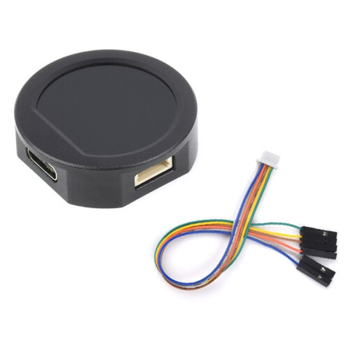 RP2040 LCD LCD Redondo de 0,99 Polegadas com Caixa de Metal CNC Conector Tipo C