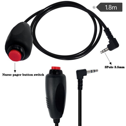 Nurse Pager Button   3.5mm Emergency Call Button  Nurse Station Telephone Plug Button  Cable 1.8m 1