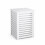 White Bamboo Laundry Basket with Lid - Bathroom Storage Cabinet Unit 1