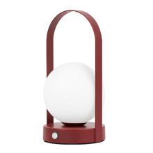 Bärbar Utomhushängande Bordslampa i Metall Dimbar Bordslampa Uppladdningsbar Nattlampa Vid Sängen i Sovrummet Vin&Rött