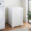 White Bamboo Laundry Basket with Lid - Bathroom Storage Cabinet Unit 4