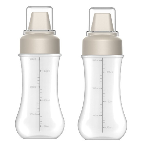 Multi-Hole Squeeze Bottle Squeeze-Type Seasoning Bottle Squeeze Bottle with Scale for Kitchen Food 350ML A