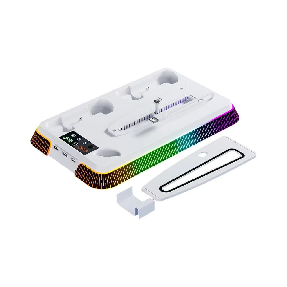 Vertical Stand Cooling Station Colorful For Ps5/Ps5 Slim/Ps5 Pro Multi Functional Efficient Charger Accessories White 6031141157999