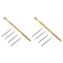 8pcs Ventilating Needles +2 Brasss Holder Making/Repair Lace Wigs Toupee Hairpiece Wig Knotting Hook Sets Beaded Hook