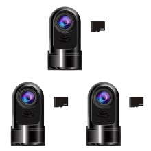 3X 1080P HD 360 Rotating ADAS Dashcam, Câmera de Painel de Carro com Cartão de 32 GB, Modo de Estacionamento 24 Horas/Visão Noturna/Detecção de