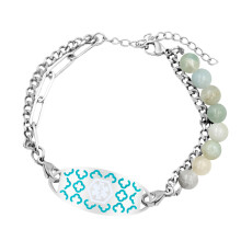 Elegant Stainless Steel Bracelet With Double Strands And-SS6