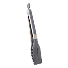 Heat Resistant Silicone Grill Tongs with Stainless Steel Handle, Nonstick Safe BBQ Cooking and Serving Tool