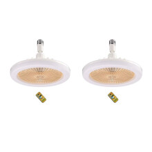 2X Ceiling Fan with Remote Control and Light 30W LED Lamp Fan  Silent Ceiling Fan E27 Converter Base Cream Color