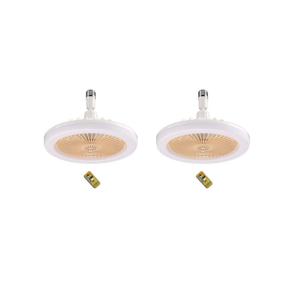 2X Ceiling Fan With Remote Control And 30W Led Lamp Fan Silent Ceiling Fan E27 Converter Base Color Light/Cream 6031722876462