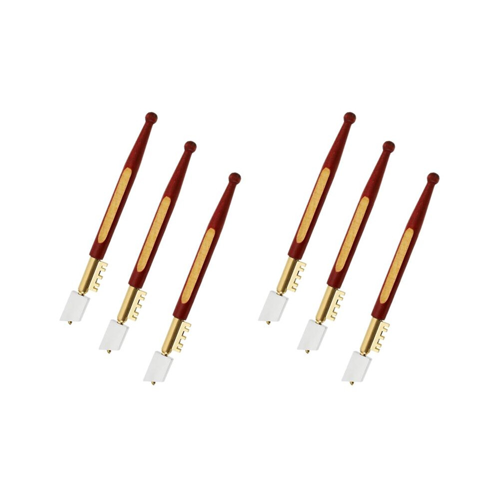 Diamond Tip Glass Cutter, 6 Pieces Glass Cutter Set Professional Glass Cutting Tool With Wood Handle For Glass, Tiles 6032083578958