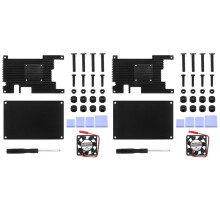 2X pour Boîtier de Protection en Alliage D'Aluminium Orange Pi 5 avec Ventilateur de Refroidissement, Radiateur de Refroidissement Actif Passif,